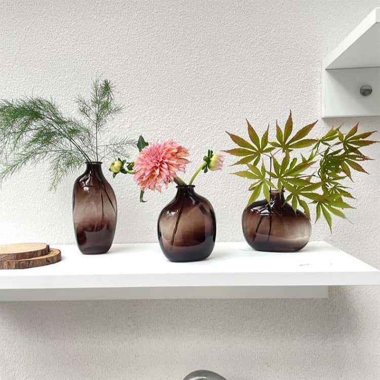 フラワーベース 花びん フラワーベース ガラス かわいい 書斎 送料無料 花器 ドライフラワー おしゃれ インテリア 新生活 リビング 寝室 玄関 北欧 韓国 北欧 ミニ 生花 シンプル プレゼント [2]