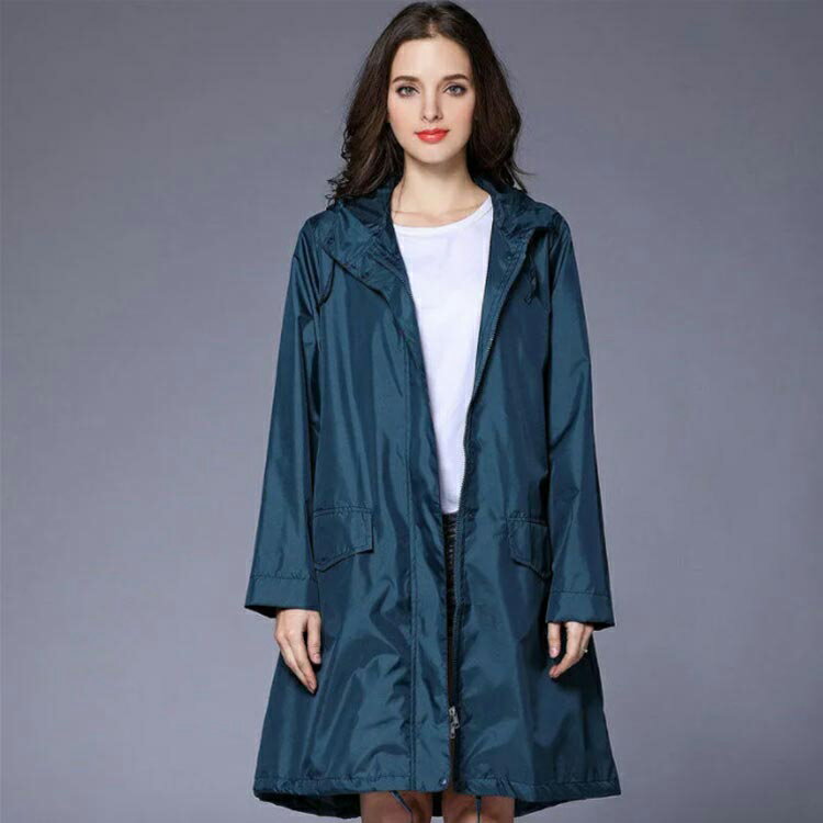 全7色 マウンテンパーカー風 フード付き レインコート レディース レインポンチョ ロング丈 完全防水 軽量 自転車 袖付き 大きいサイズ 雨合羽 雪 通勤 通学用 梅雨対策 豪雨 通勤 通学 犬のお散歩