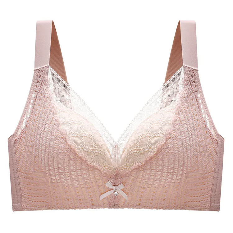 胸を小さく見せるブラ ノンワイヤー ブラジャー コンパクトブラ 下着 レース 着やせ 楽ブラ サポート ナイトブラ 大きいサイズ 補正 下着 脇肉誘導 脇高 通気性 細見え
