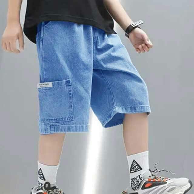 デニム ハーフパンツ キッズ ショートパンツ 薄手 夏物 ゆったり 子供服 ジーンズ ...