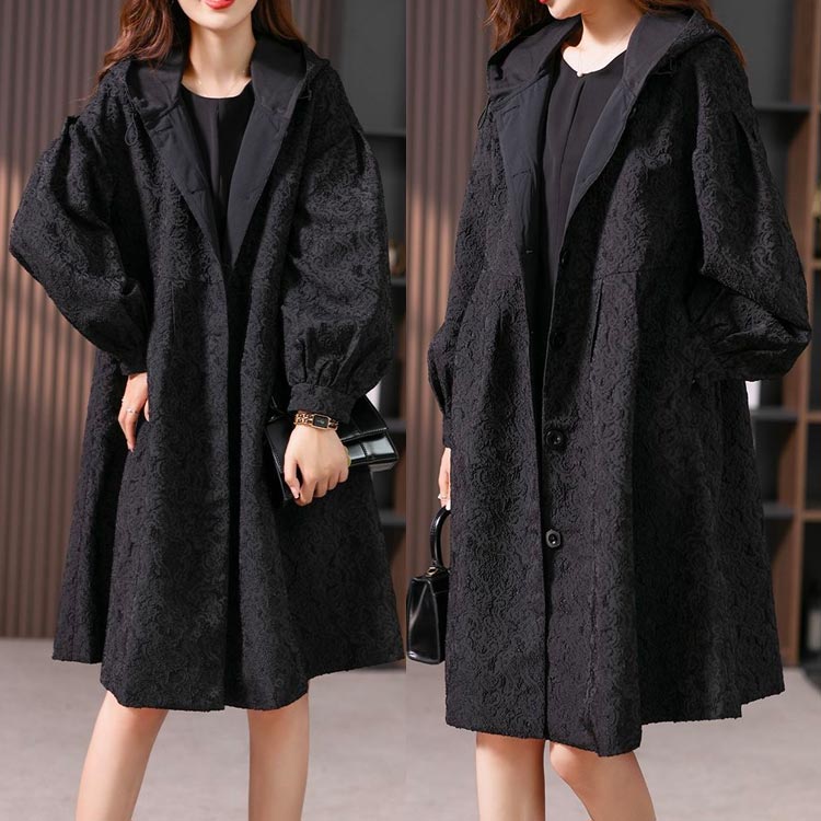 フラワージャカードデザイン！レディース ロングコート スプリングコート 春服 秋...