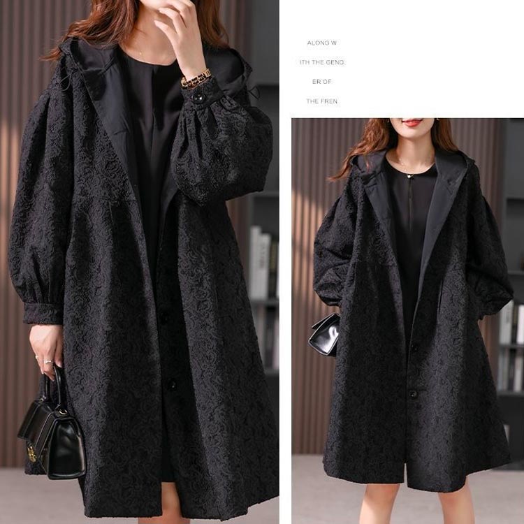 フラワージャカードデザイン！レディース ロングコート スプリングコート 春服 秋...