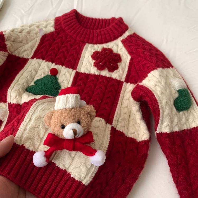 プルオーバー 子供 洋服 記念撮影 クリスマスニットセーター 女の子 キッズ クリス...