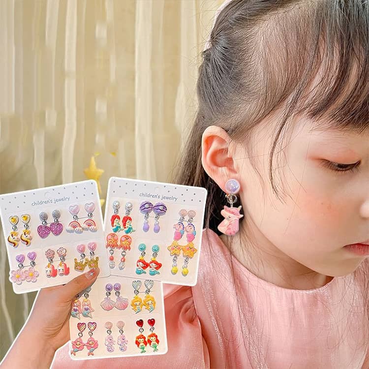 イヤリング レディース キッズ おしゃれ かわいい キラキラ アクセサリー 女の子 ...
