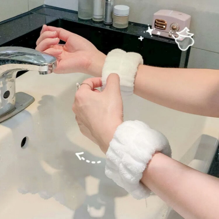 男の子 シュシュ リストバンド バンド 厚手 手洗い 可愛い 便利グッズ 服濡れ防止 2ペア 吸水リストバンド マイクロファイバー 吸水 袖濡れ防止 女の子 シュシュ タオルバンド 水伝い防止 洗顔 お風呂上がり バスタイム 速乾 軽量 大人 子供 ふんわり かわいい 手首
