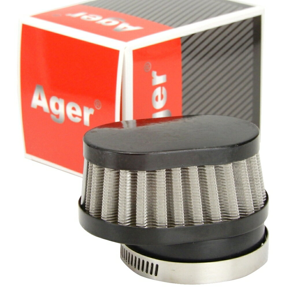 Ager パワーフィルター オーバル 48mm ショート ステンレスxブラック GS1000 GS400 GS750E GSX250E GSX400E GSX400F GT380 GT750 イナズマ インパルス