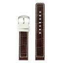 腕時計 ベルト 本革 カーフスキン 20mm クロコダイル型押し レザー バンド Diloy340ファッション ブラウンxベージュ