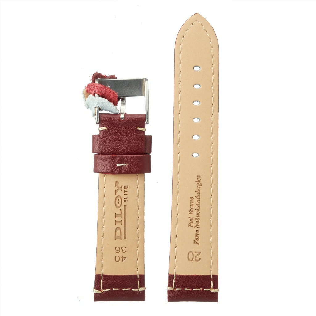 腕時計 ベルト 本革 18mm レザー バンド Diloy P354エリート ボルドー