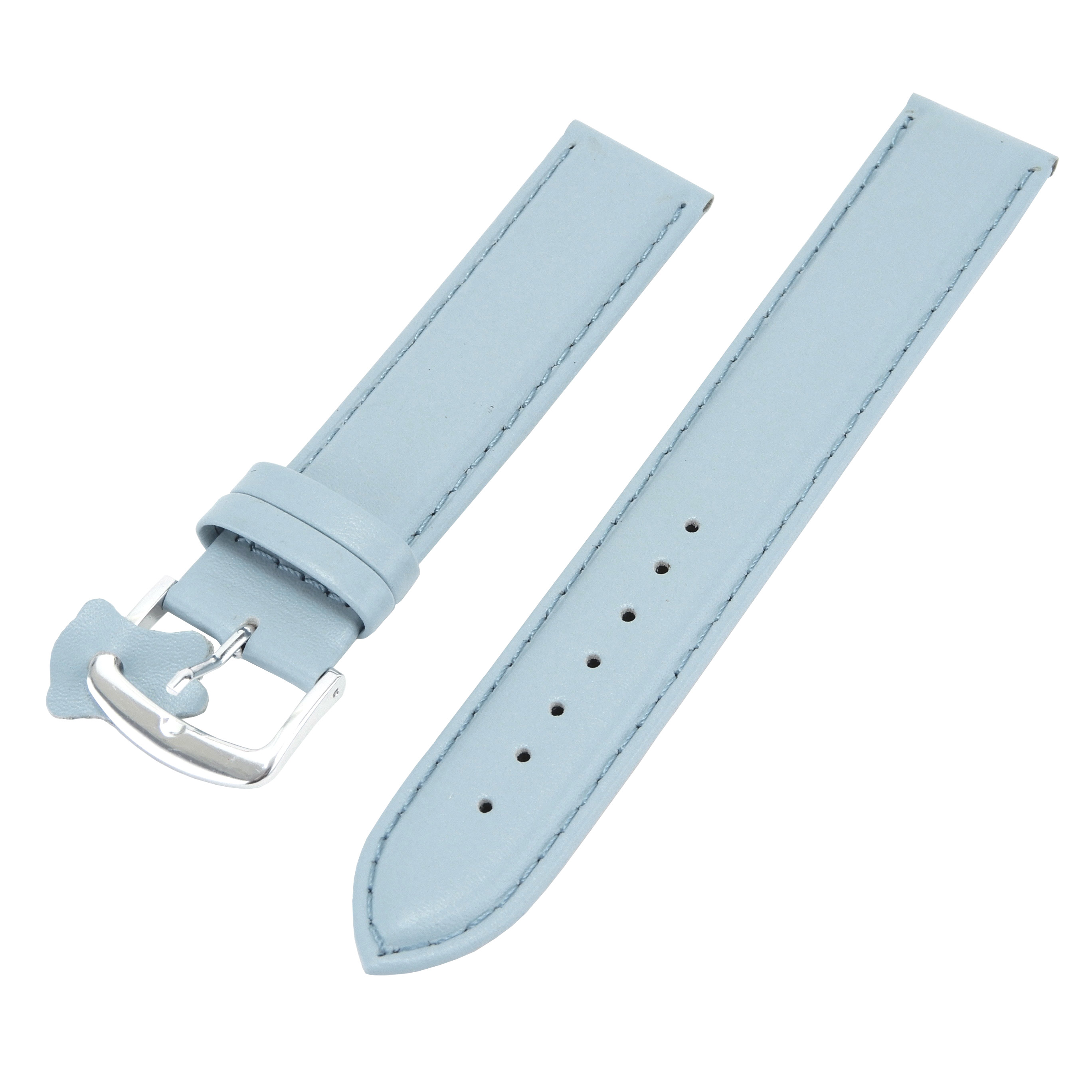 腕時計 ベルト ロングサイズ 本革 20mm レザー バンド Diloy 302エッセンシャル スカイブルー