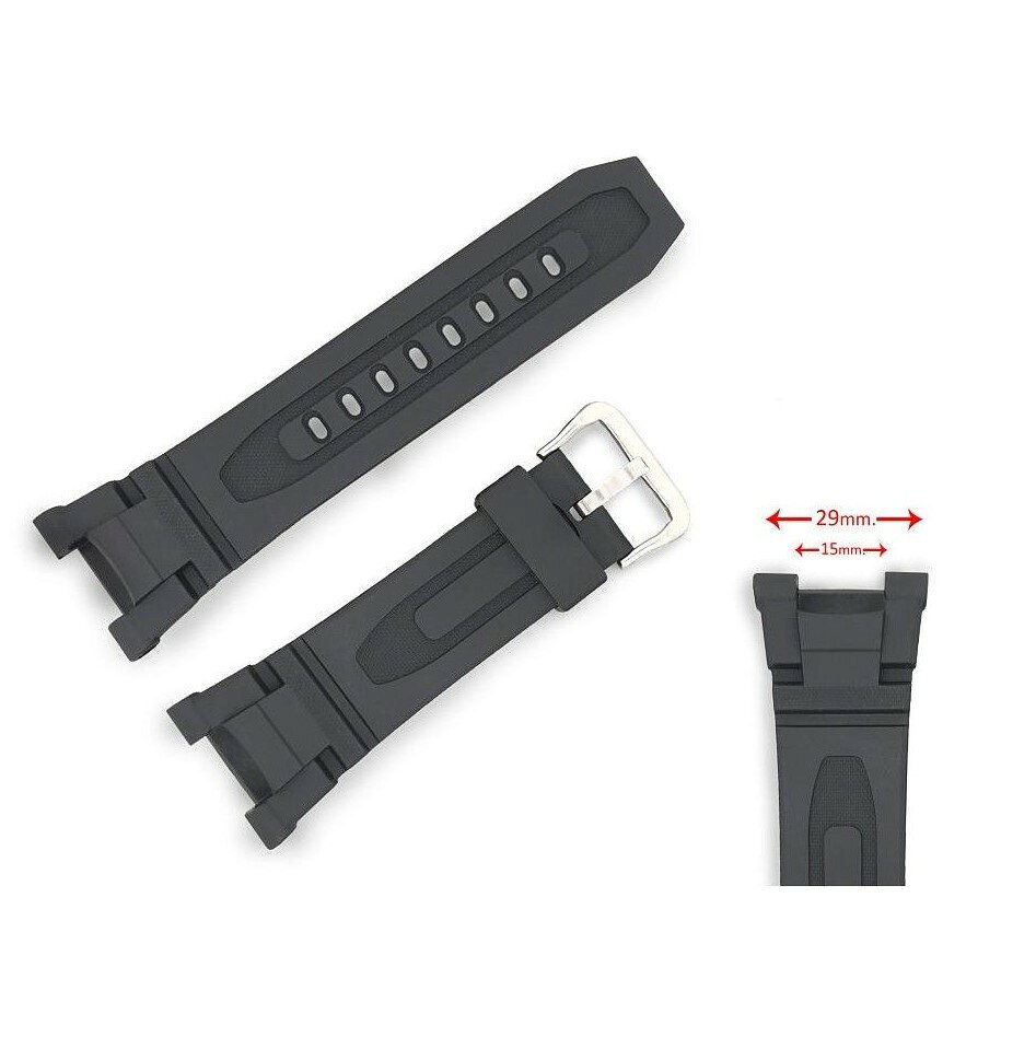 Diloy 腕時計ベルト 29mm カシオ Pathfinder PAG-40,PAG-240 互換 ウレタンバンド W2632