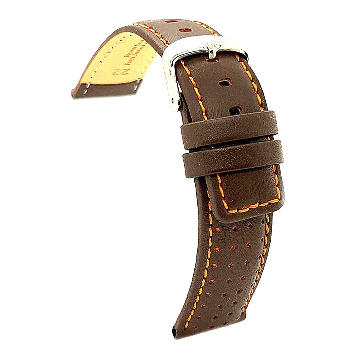 1982年創業、スペインの時計ベルトブランド、Diloy(ディロイ)です。 ヨーロッパデザインとスペインらしい色づかいが特徴の交換用ベルトです。 *当店はDiloyブランド正規取扱店です。 特徴: ステッチが施され、盛り上がった形状のカーフレザーバンド。 とても柔らかくて肌触りが良いです。 表面には、自然ななめしを施した革を採用しました。 イタリア職人が調色した独特の発色が特徴です。 バックルにはヨーロッパの規制を遵守したステンレス鋼を使用。 常に肌に接する部分は抗アレルギー加工した素材を使用しています。 直接肌に身につける物だから、使用する素材にも配慮しています。 補強: バックル部分と時計を固定する穴部分に 高耐久性の薄いナイロン繊維を内張に入れました。 デザインを損なわず、ベルトが破断することを防いでいます。 仕様: ・表面: 牛革 ・裏面: 牛革(耐アレルギー加工済) ・バックル: ステンレス(SUS304) ・厚さ: 6mm ・長さ: 115x75mm *尾錠に商品タグの革が付いている場合がありますので、ハサミ等でカットしてください。 *画像は22mmの商品です。 *裏面の色は入荷時期により異なります。