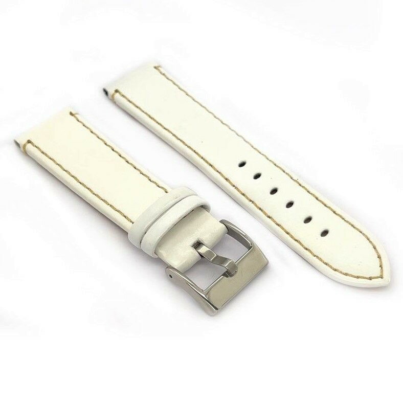 Diloy 腕時計 ベルト 14mm スムースレザー バンド 本革 Superior アイボリー