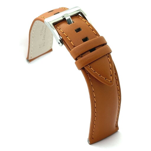 Diloy 腕時計ベルト 22mm イタリア カーフレザー 本革 バンド ref330 ライトブラウン Diloy 腕時計ベルト 22mm イタリア カーフレザー 本革 バンド ref330 ライトブラウン