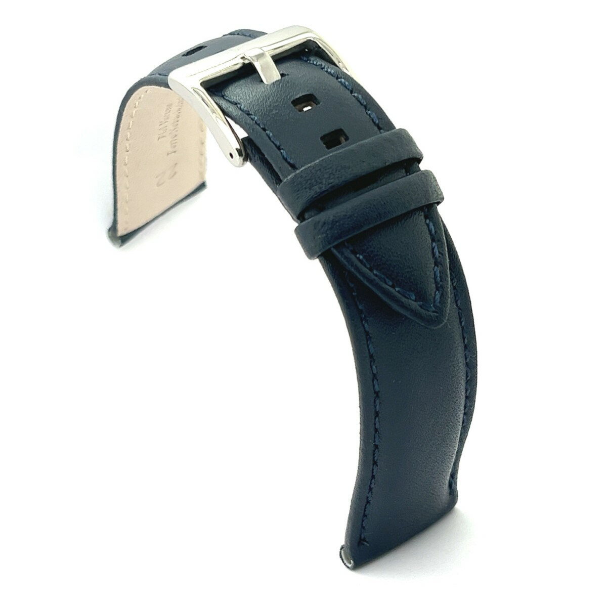 樂天商城 - Diloy 腕時計ベルト 22mm イタリア カーフレザー 本革 バンド ref330 ネイビーブルー
