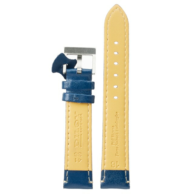 Diloy 腕時計 ベルト 16mm スムースレザー バンド 本革 Superior マリンブルー