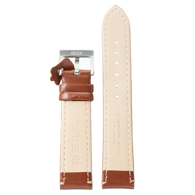 Diloy 腕時計 ベルト 20mm スムースレザー バンド 本革 Superior ミディアムブラウン