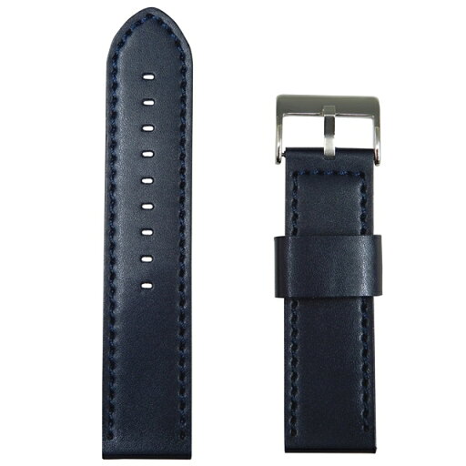 Diloy 腕時計ベルト 24mm ヴィーガンレザー ウォータープルーフ 415フラット ネイビーブルー Diloy 腕時計ベルト 24mm ヴィーガンレザー ウォータープルーフ 415フラット ネイビーブルー