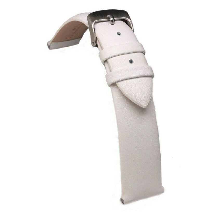 Diloy 腕時計ベルト 14mm シンプル ベーシック イタリアン カーフレザー本革 ストラップ301 ホワイト