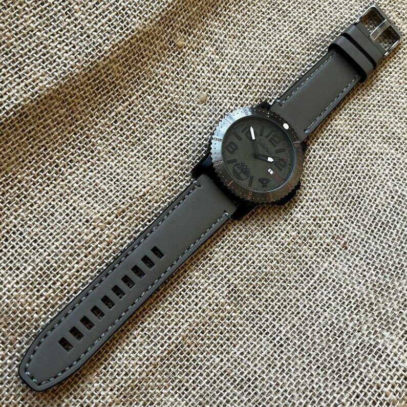 Diloy 腕時計ベルト 22mm 本革 エイジング オイルレザー バンド ref414 ヴィンテージ イタリア カーフスキン ブラック