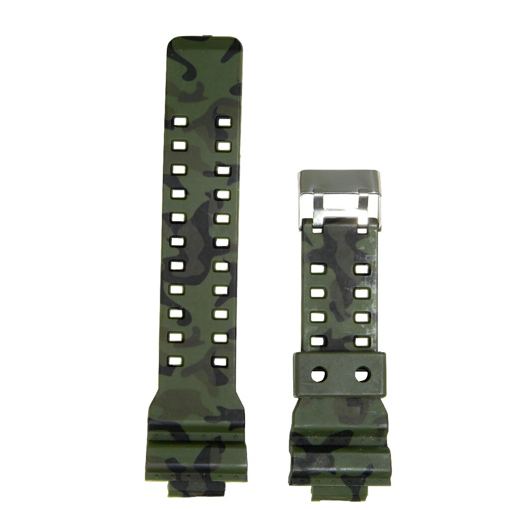 樂天商城 - G-SHOCK 互換 時計 ベルト バンド 16mm GA-100,GA-110,GD-120,GA-300,GA-120,GA-200,GA-150,GD-100,GW-8900 ジーショック Gショック カモフラ グリーン つや消し2