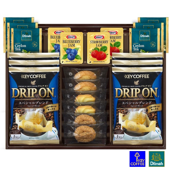 乐天商城 - 【ポイント15倍】キーコーヒー ドリップコーヒー＆セイロンティーと3種類のクッキー詰合せ【結婚内祝い 新築内祝い 入学内祝い 出産内祝い 内祝い お祝い お祝い返し ギフト 出産祝い お返し 返礼 スイーツ 快気祝い 御挨拶】【アジェール】【送料無料 送料込み】
