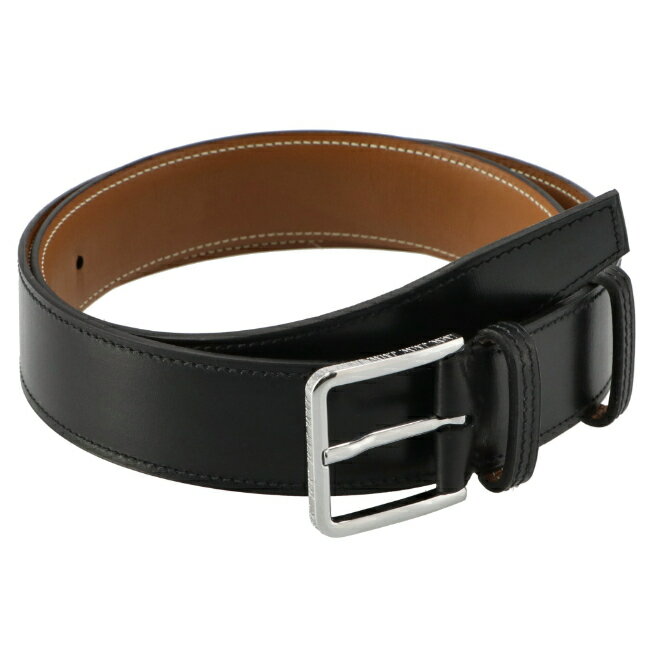 WFCGEGXg J.M.WESTON xg Y SIGNATURE BELT VOl`[xg 32mm BLACK BOXCALF U[xg 2024NtĐV 7035101SIP00-0001-0001