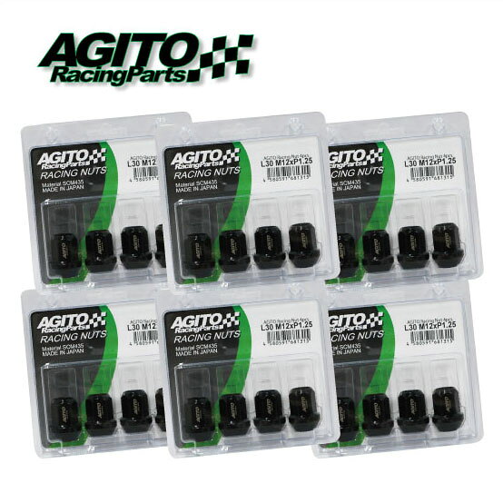 乐天商城 - 【24本入】AGITOレーシングナット L30 17HEX M12xP1.5 60°テーパー座貫通タイプ 全長30mm クロモリ 日本製