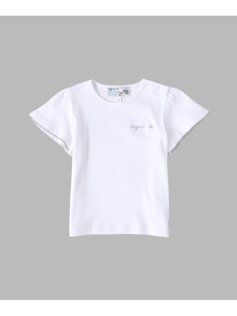 樂天商城 - ベビー ロゴ コットン 半袖 Tシャツ agnes b. ENFANT アニエスベー トップス カットソー・Tシャツ ホワイト【送料無料】[Rakuten Fashion]