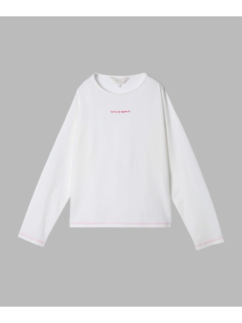 Rakuten - カラー ロゴ 刺繍 長袖 Tシャツ To b. by agnes b. アニエスベー トップス カットソー・Tシャツ ホワイト【送料無料】[Rakuten Fashion]