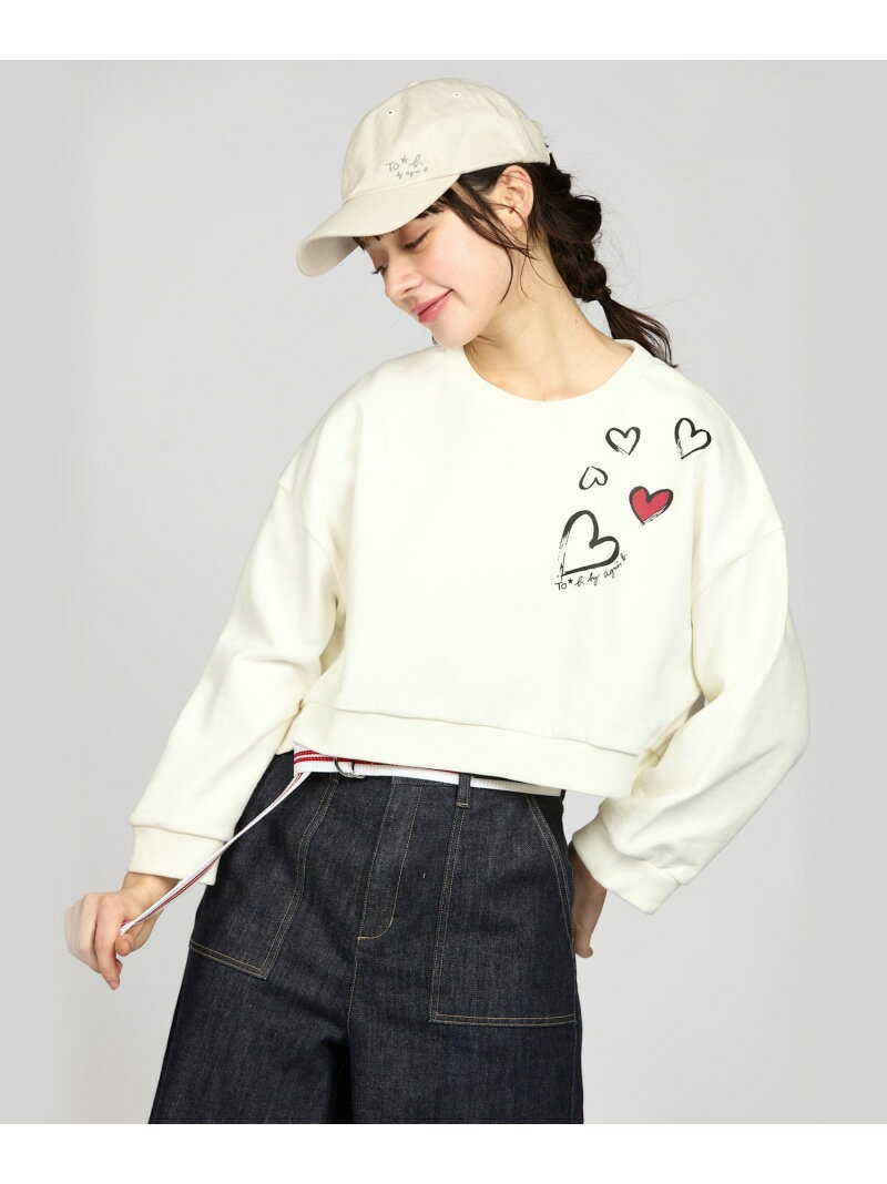 WU88 PULLOVER スプリンクルハートプリントプルオーバー To b. by agnes b. アニエスベー トップス カットソー・Tシャツ ホワイト【送料無料】[Rakuten Fashion]