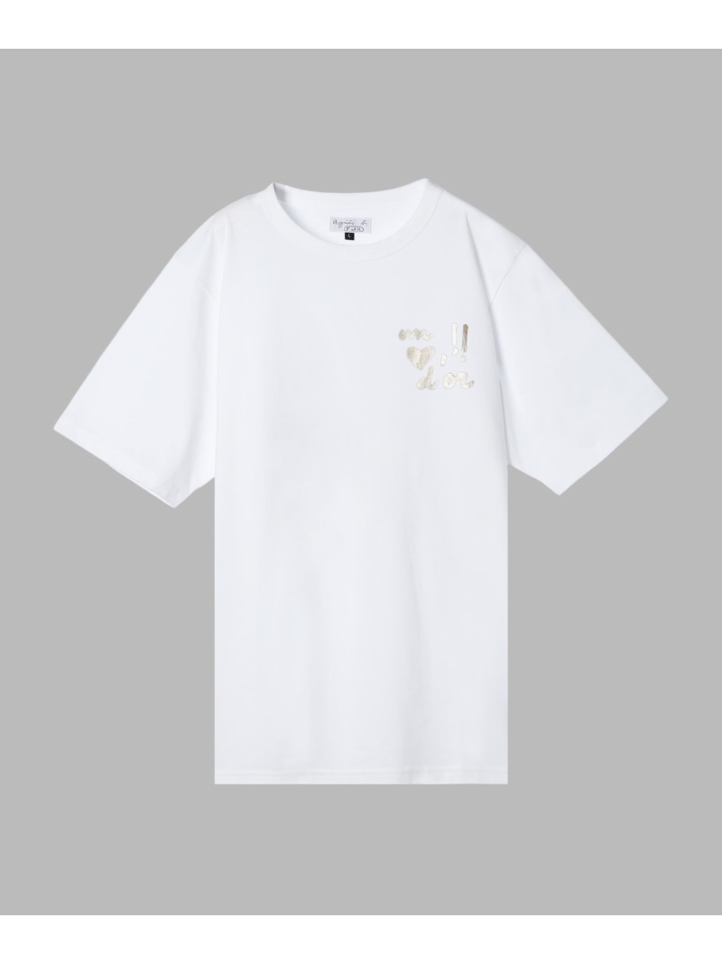 【by R 限定品】agnes b. プリント コットン 半袖 Tシャツ "un coeur d'or !!" agnes b. FEMME アニエスベー トップス カットソー・Tシャツ ホワイト【送料無料】[Rakuten Fashion]