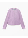 【SALE/60%OFF】ラムスキン レザー 長袖 カーディガンプレッション agnes b. FEMME アニエスベー トップス カーディガン パープル【RB...