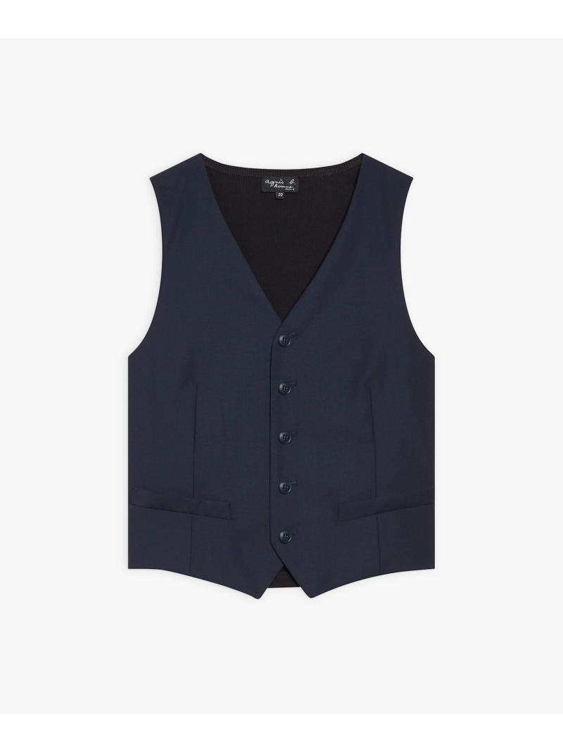 US55 GILET ジレ agnes b. HOMME アニエスベー トップス ベスト・ジレ ネイビー【送料無料】[Rakuten F..