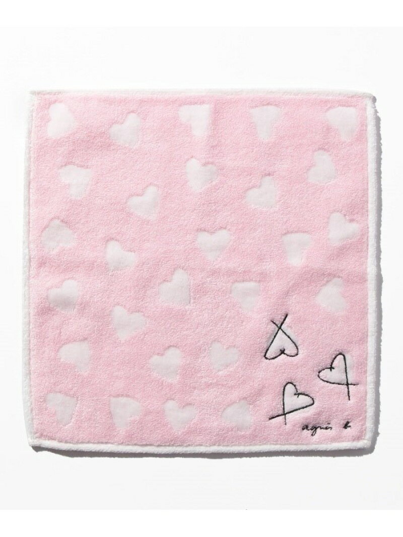 KD40 SERVIETTE ハートハンドタオル agnes b. FEMME アニエスベー ファッション雑貨 ハンカチ・ハンドタオル ピンク[Rakuten Fashion]