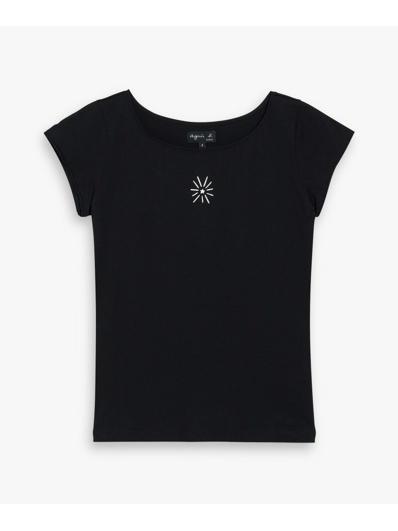 プリント オーガニックコットン 半袖 Tシャツ "Australie" agnes b. FEMME アニエスベー トップス カットソー・Tシャツ ブラック
