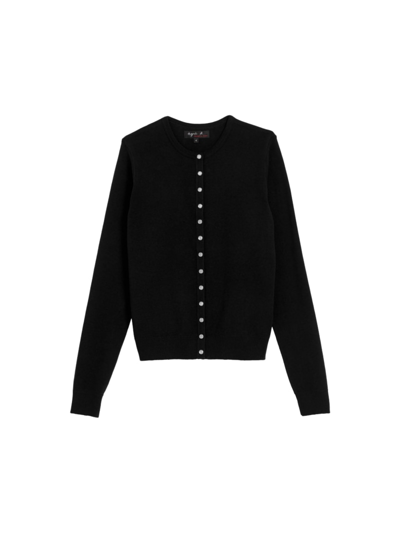 アニエスベー カーディガン レディース J155 CARDIGAN コットンニットカーディガン agnes b. FEMME アニエスベー トップス カーディガン ブラック【送料無料】[Rakuten Fashion]