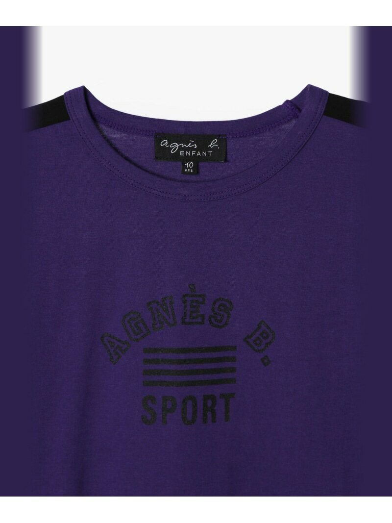 キッズ ロゴ プリント コットン 半袖 Tシャツ agnes b. ENFANT アニエスベー トップス カットソー・Tシャツ パープル【送料無料】[Rakuten Fashion]
