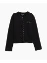 WEB限定 SDF0 CARDIGAN ロゴカーディガンプレッション agnes b. FEMME アニエスベー トップス カーディガン ブラック【送料無料】[Rakuten Fashion]