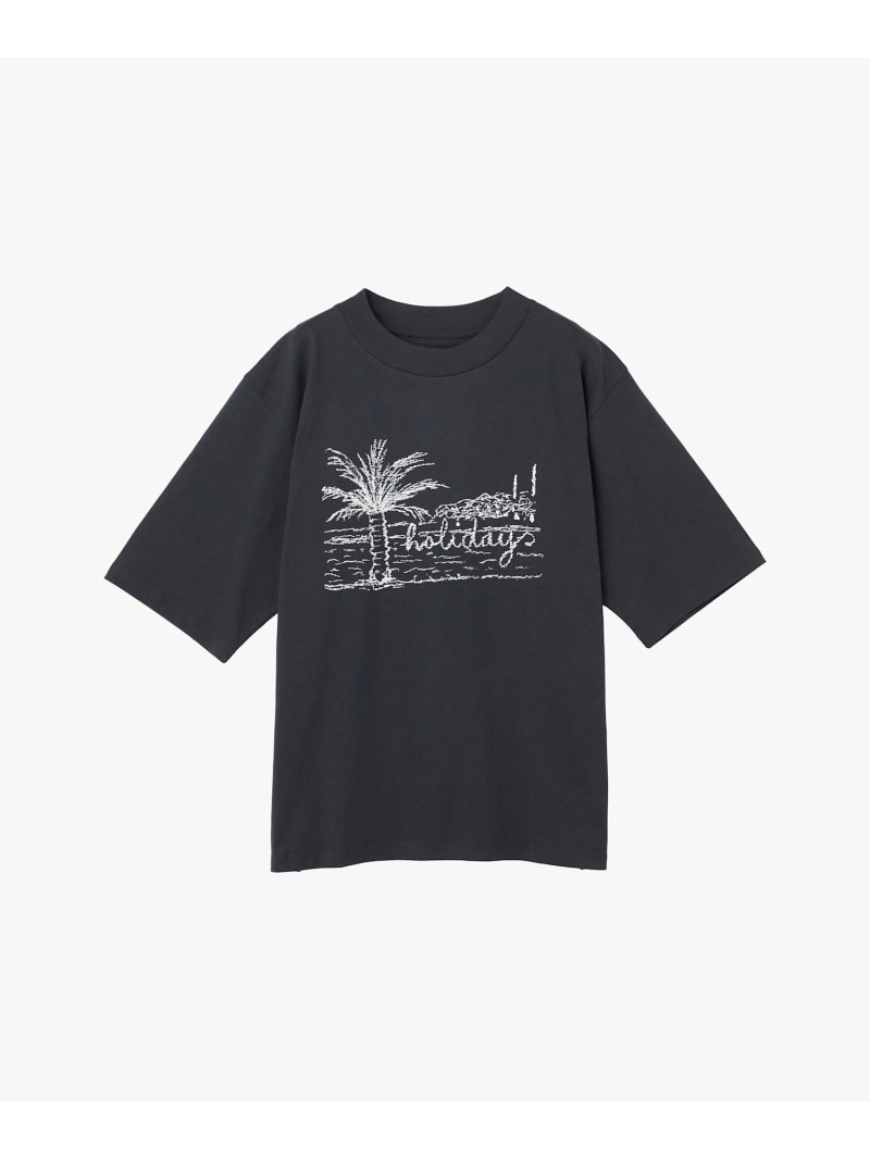 メンズ プリント コットン 半袖 Tシャツ "Horace" agnes b. HOMME アニエスベー トップス カットソー・Tシャツ グレー