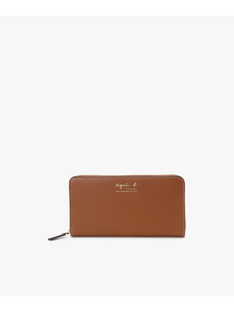 樂天商城 - レザー ラウンドジップ ロングウォレット ZAW01-02 agnes b. VOYAGE アニエスベー 財布・ポーチ・ケース 財布 ブラウン【送料無料】[Rakuten Fashion]