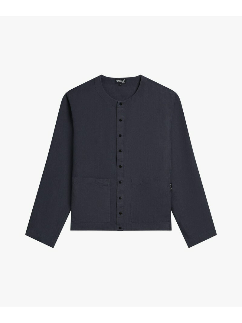 樂天商城 - メンズ リネン 長袖 シャツ カーディガン agnes b. HOMME アニエスベー トップス カーディガン グレー【送料無料】[Rakuten Fashion]