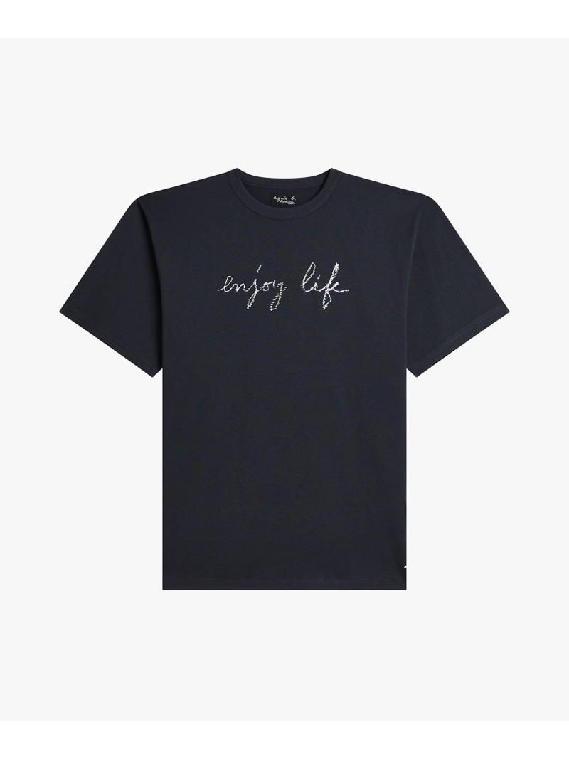 樂天商城 - メンズ メッセージ プリント コットン 半袖 Tシャツ 