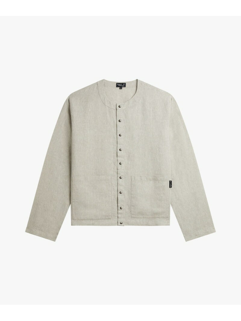 樂天商城 - メンズ リネン 長袖 シャツ カーディガン agnes b. HOMME アニエスベー トップス カーディガン グレー【送料無料】[Rakuten Fashion]