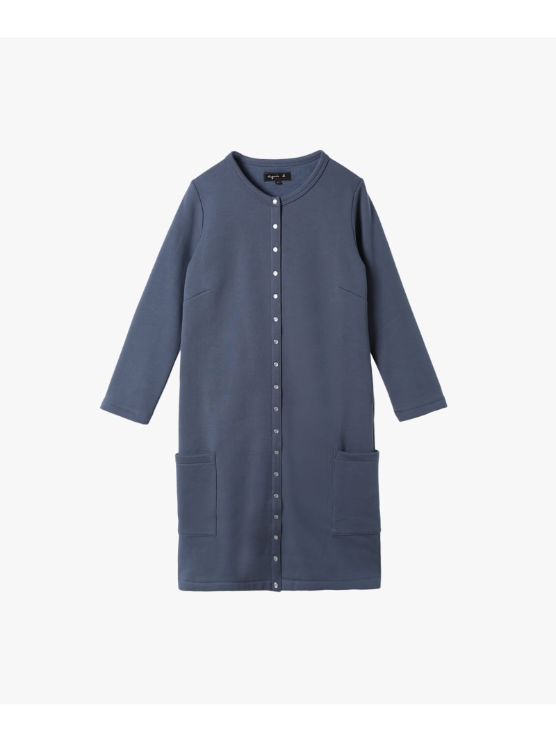 オーガニックコットン メルトン 七分袖 カーディガンプレッション "Robe" agnes b. FEMME アニエスベー トップス カーディガン グレー【送料無料】[Rakuten Fashion]