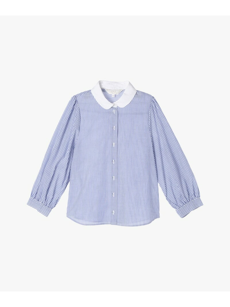 WV67 CHEMISE ニューストライプホワイトカラーブラウス To b. by agnes b. アニエスベー トップス シャツ・ブラウス ネイビー【送料無料】[Rakuten Fashion]