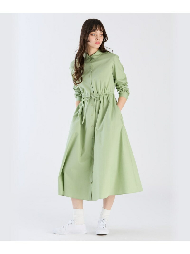 WD98 ROBE ロングスリーブシャツドレス To b. by agnes b. アニエスベー ワンピース・ドレス シャツワンピース グリーン【送料無料】[Rakuten Fashion]