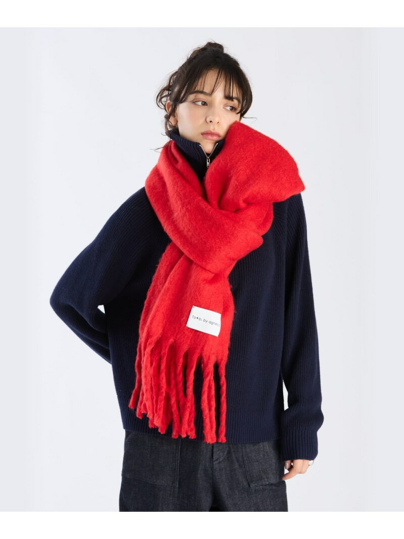カラーストール To b. by agnes b. アニエスベー ファッション雑貨 マフラー・ストール・ネックウォーマー レッド【送料無料】[Rakuten Fashion]のサムネイル