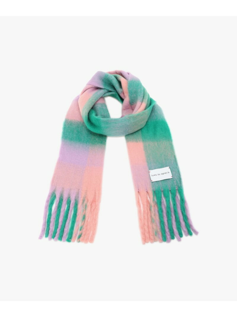 ブロックチェックストール To b. by agnes b. アニエスベー ファッション雑貨 マフラー・ストール・ネックウォーマー ピンク【送料無料】[Rakuten Fashion]のサムネイル