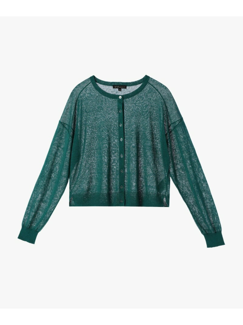 Rakuten - シアーニット カーディガン To b. by agnes b. アニエスベー トップス カーディガン グリーン【送料無料】[Rakuten Fashion]