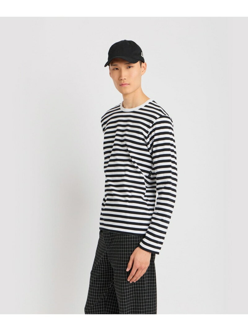 メンズ 細ボーダー コットン 長袖 Tシャツ ...の紹介画像3